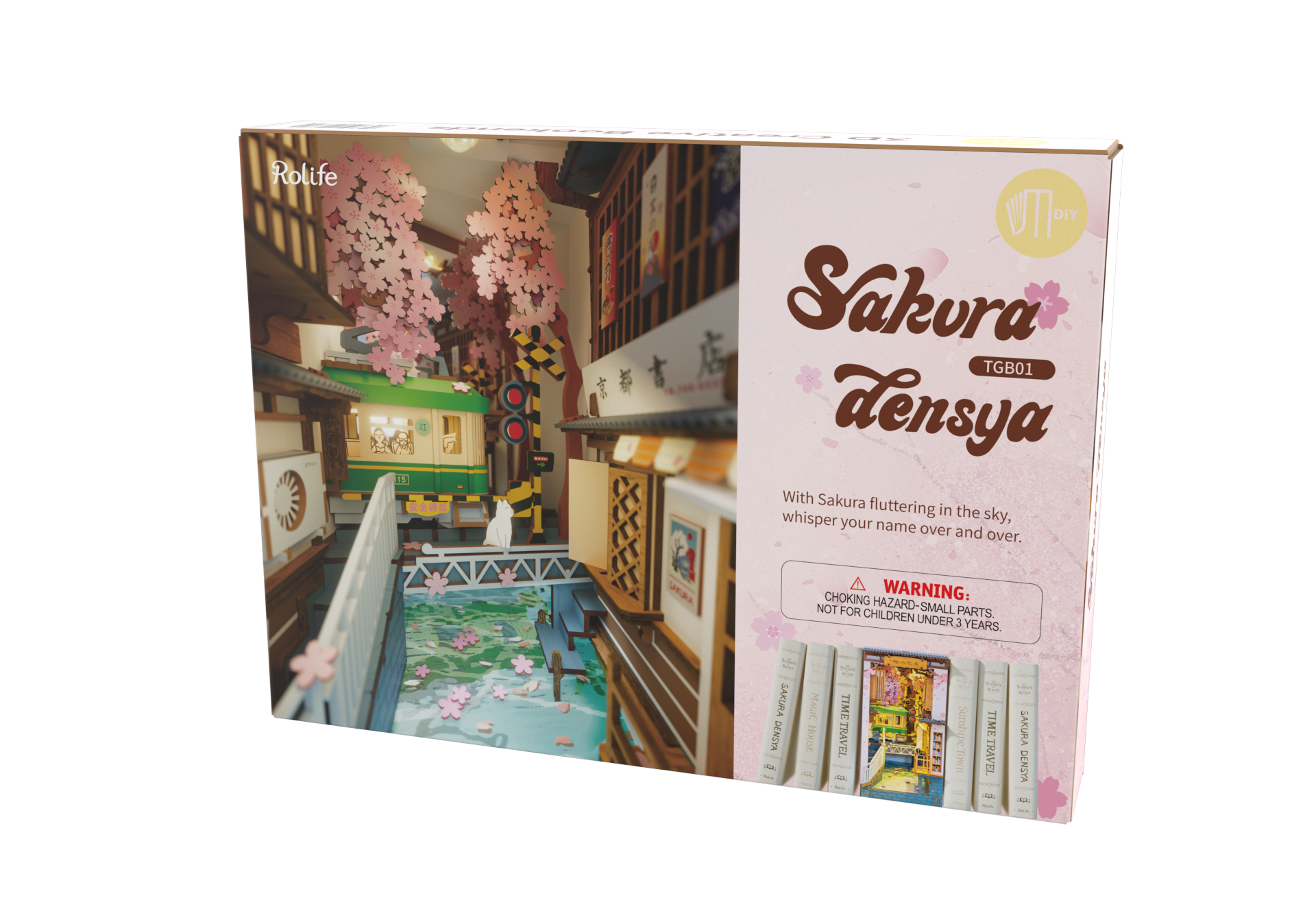 Robotime DIY House Sakura Densya Book Nook TGB01 Puzzles