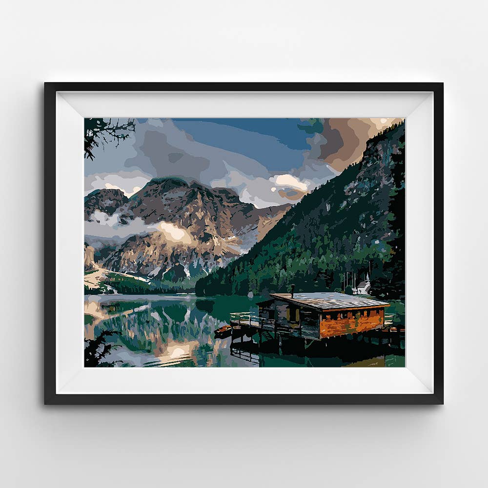 Fjord Cabin Retreat Paint-by-Numbers Kit - Natural life