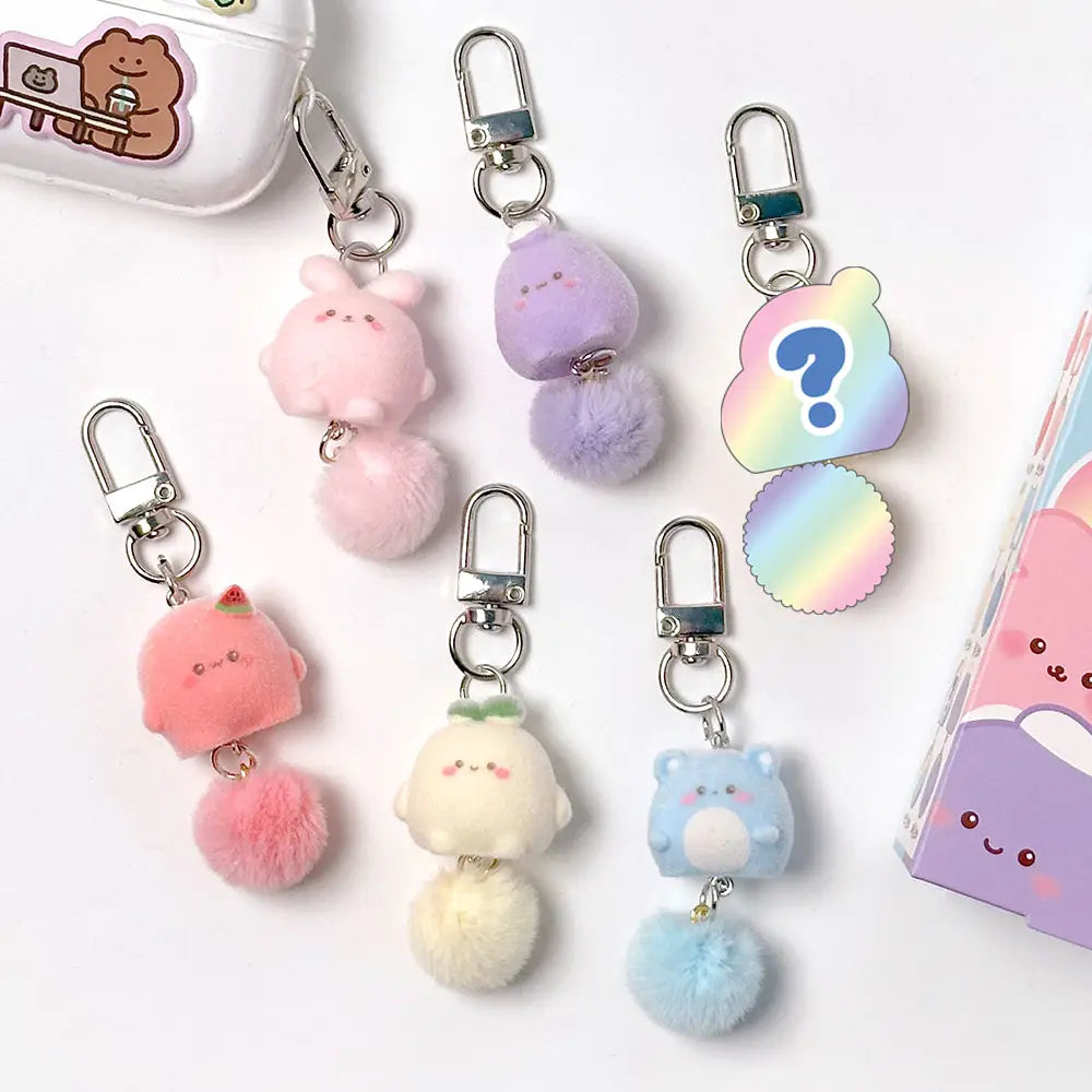 Random Fluffy Mini Monster Keyring