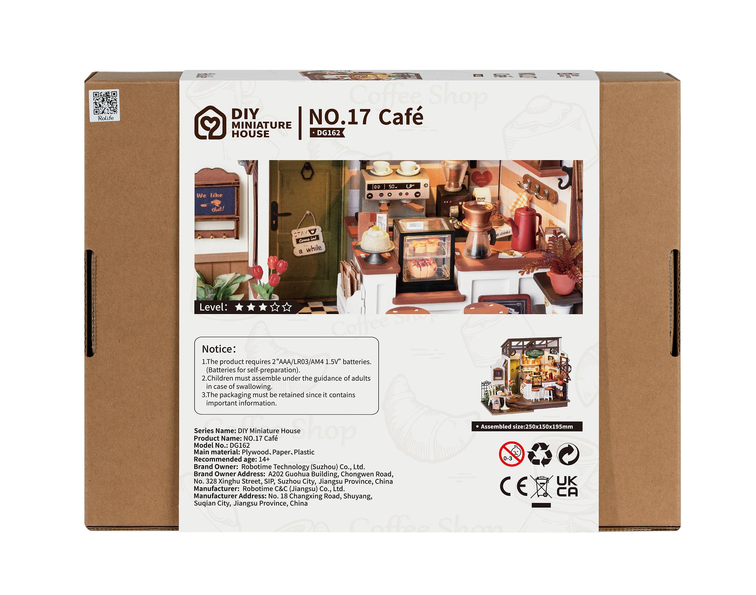 Rolife Slow Life Café DIY Miniature House Craft Dollhouse