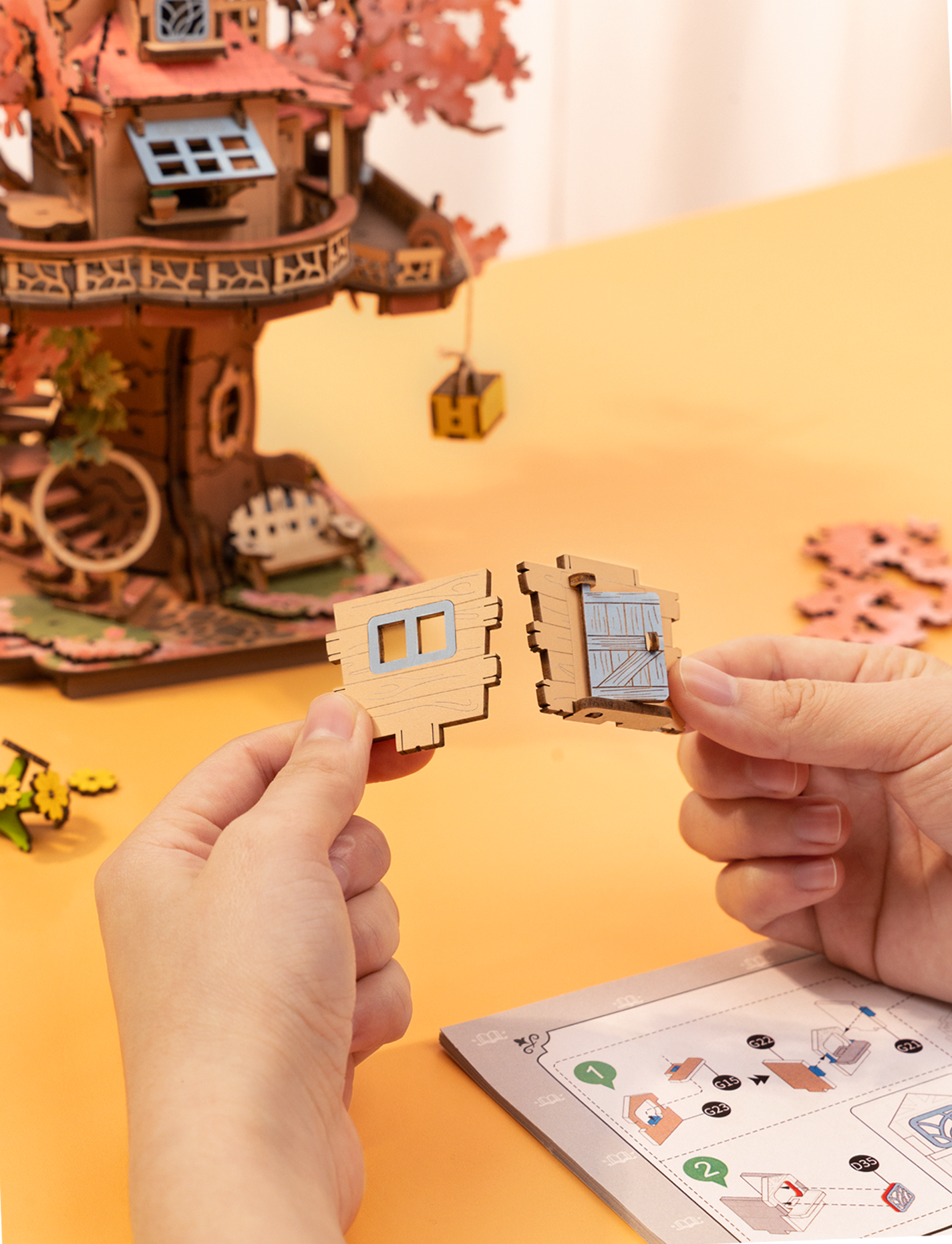 TGS04 Sakura Tree House Rolife Wooden Puzzle DIY Craft Kit