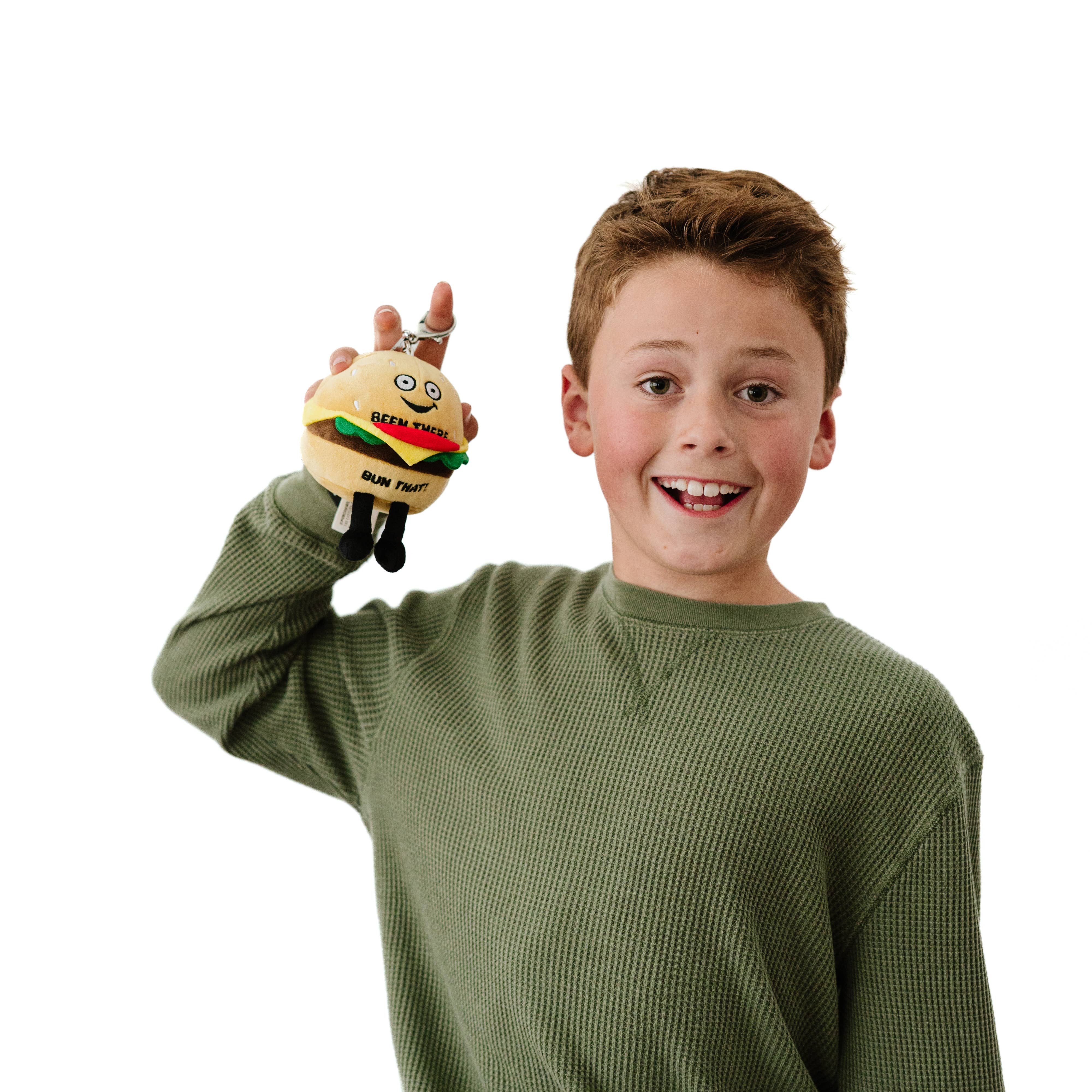 Burger Funny Plush Bag Charm Soft Cuddly Toy Cute Gift