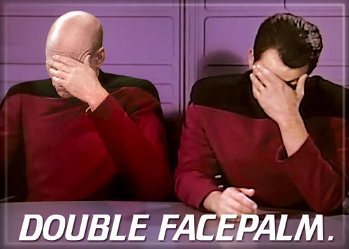 Star Trek Double Face Palm Magnet 2.5" x 3.5"