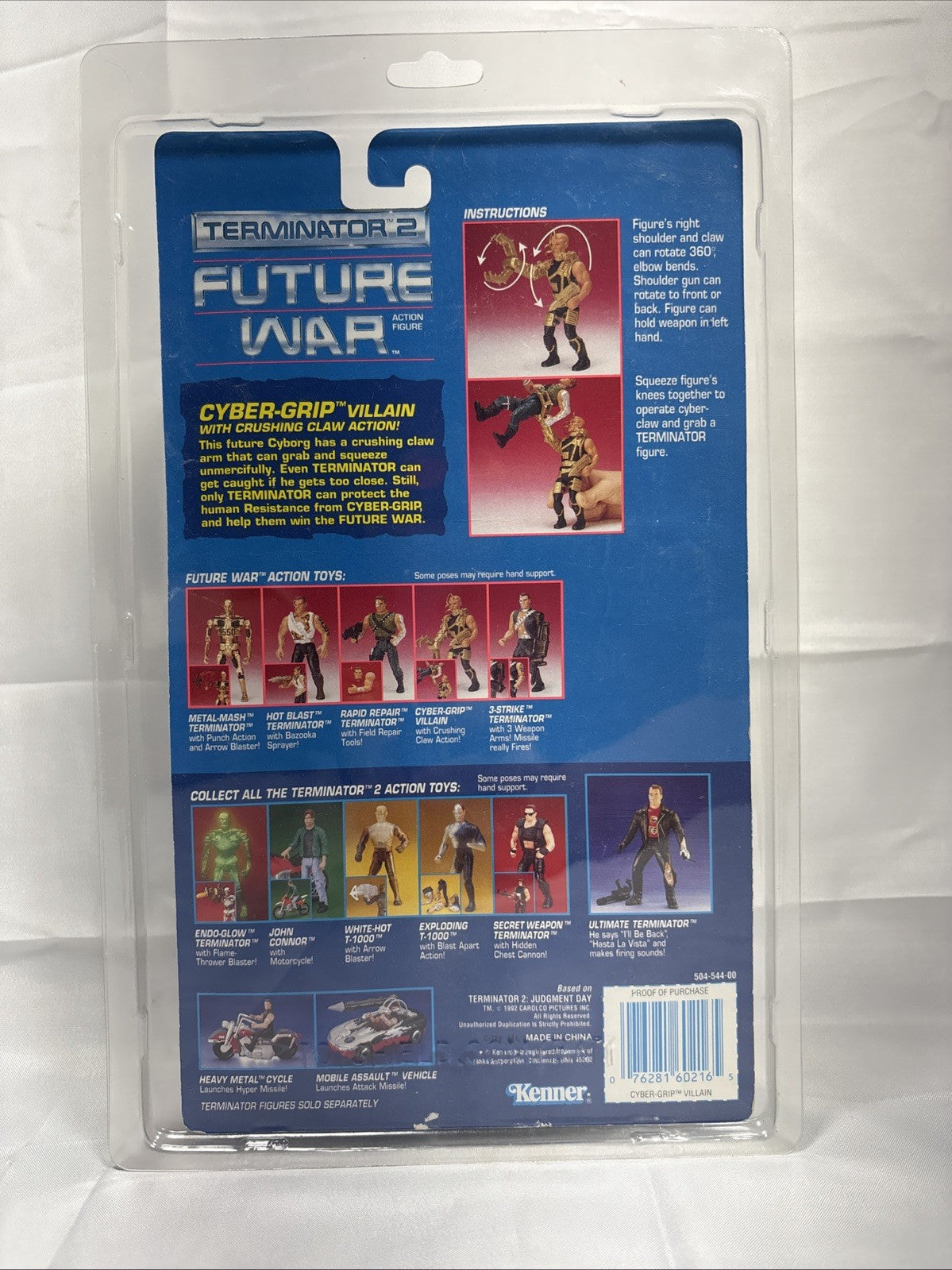 Terminator 2 Future War Cyber-Grip Villain Act. Fig (1992) VF on Card JJ0210JW2