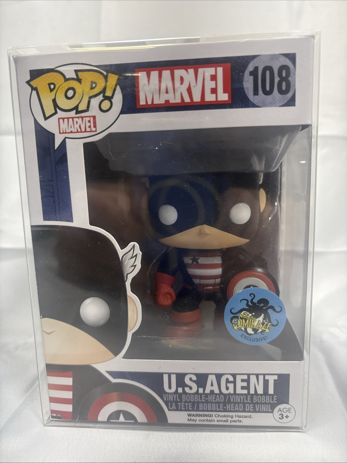 Funko Pop Marvel U.S. Agent Comikaze exc Free Protector New Vaulted JJ0220JW0