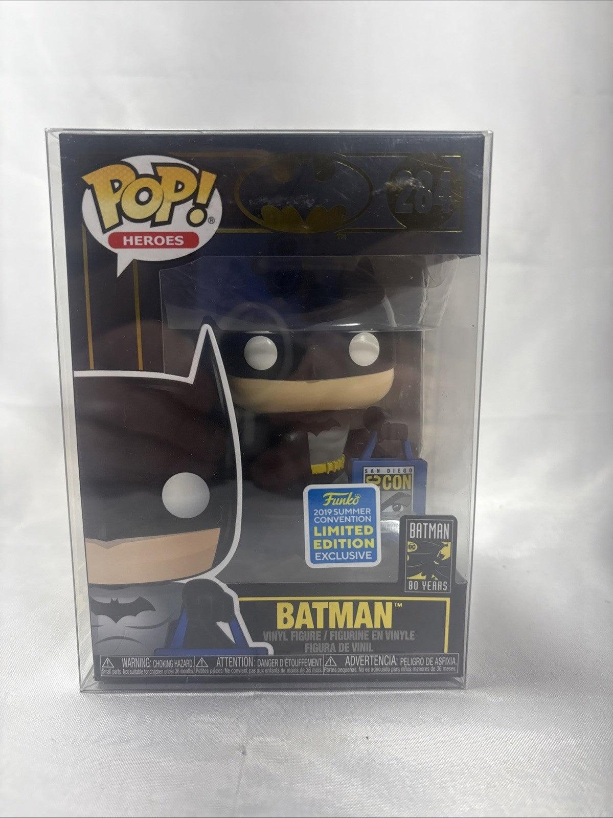 Funko Pop! Batman With SDCC Bag #284 Shared Exclusive W/ Protector JJ0230JW0