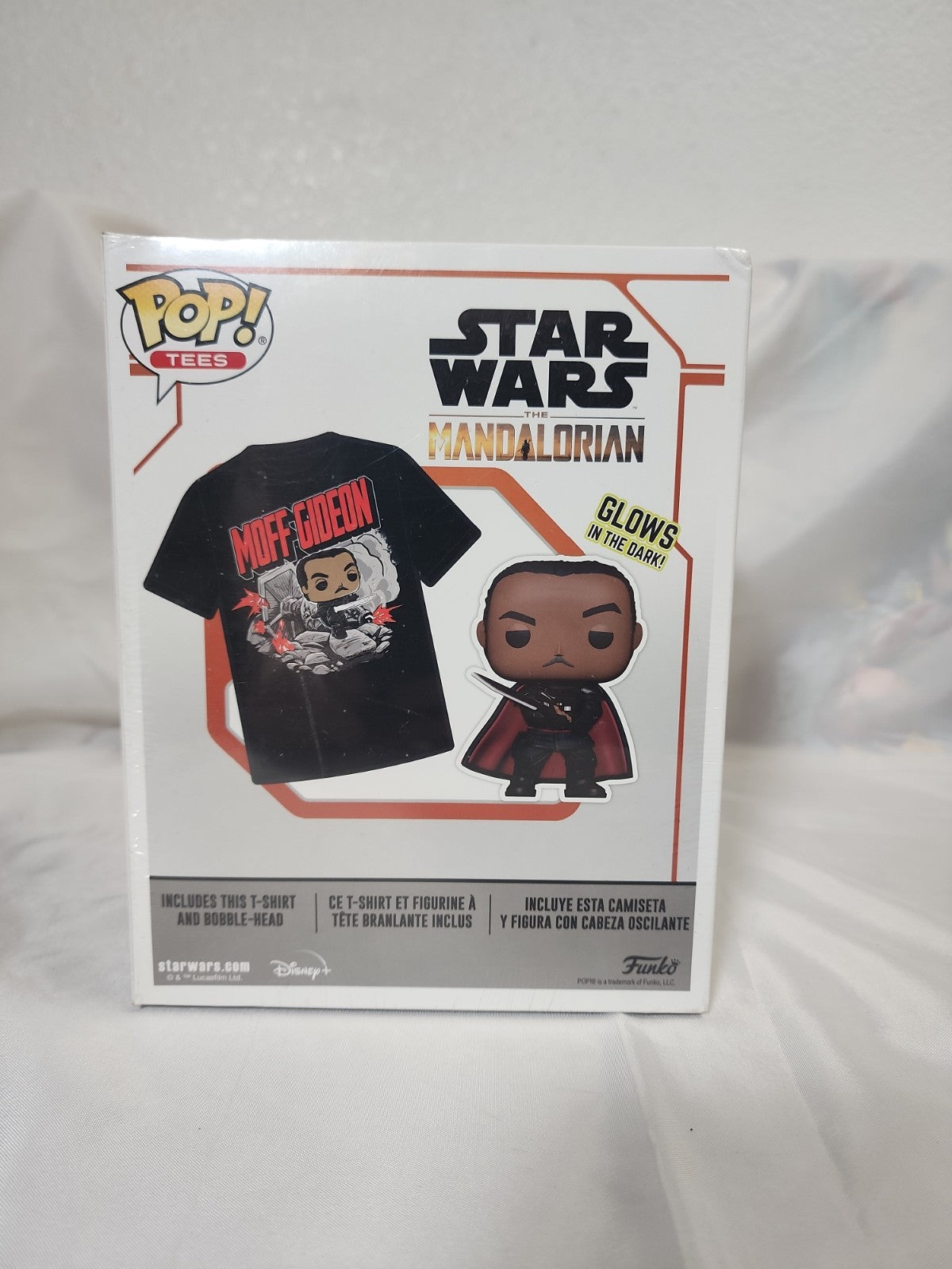 Funko Pop Star Wars Moff Gideon GITD Bobble-Head Figure & T-Shirt M,JJ-B-322
