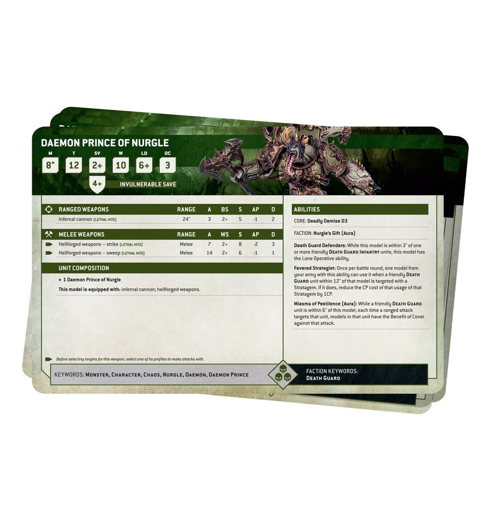 Warhammer 40k: Datasheet Cards: Death Guard