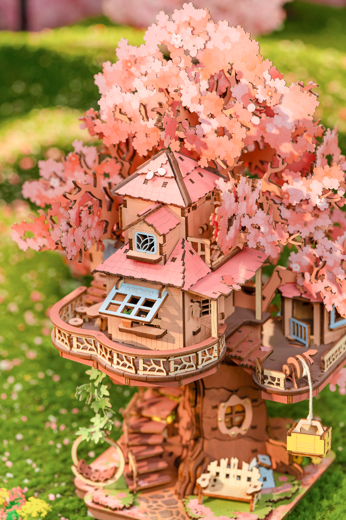 TGS04 Sakura Tree House Rolife Wooden Puzzle DIY Craft Kit