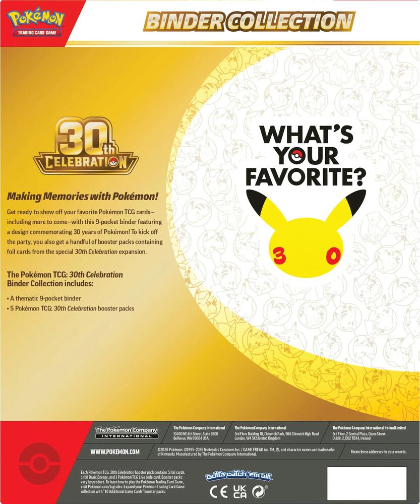 Pokemon TCG: 30TH Celebration Binder Collection