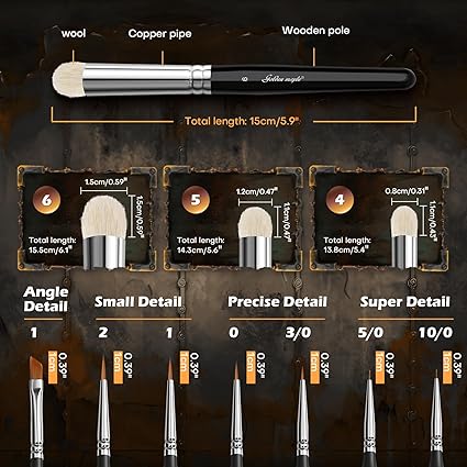 Paint Brushes Drybrush 10pcs