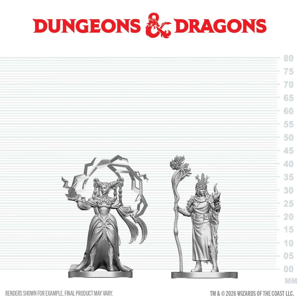WizKids D&D: Mini Human Druid & Elf Sorcerer