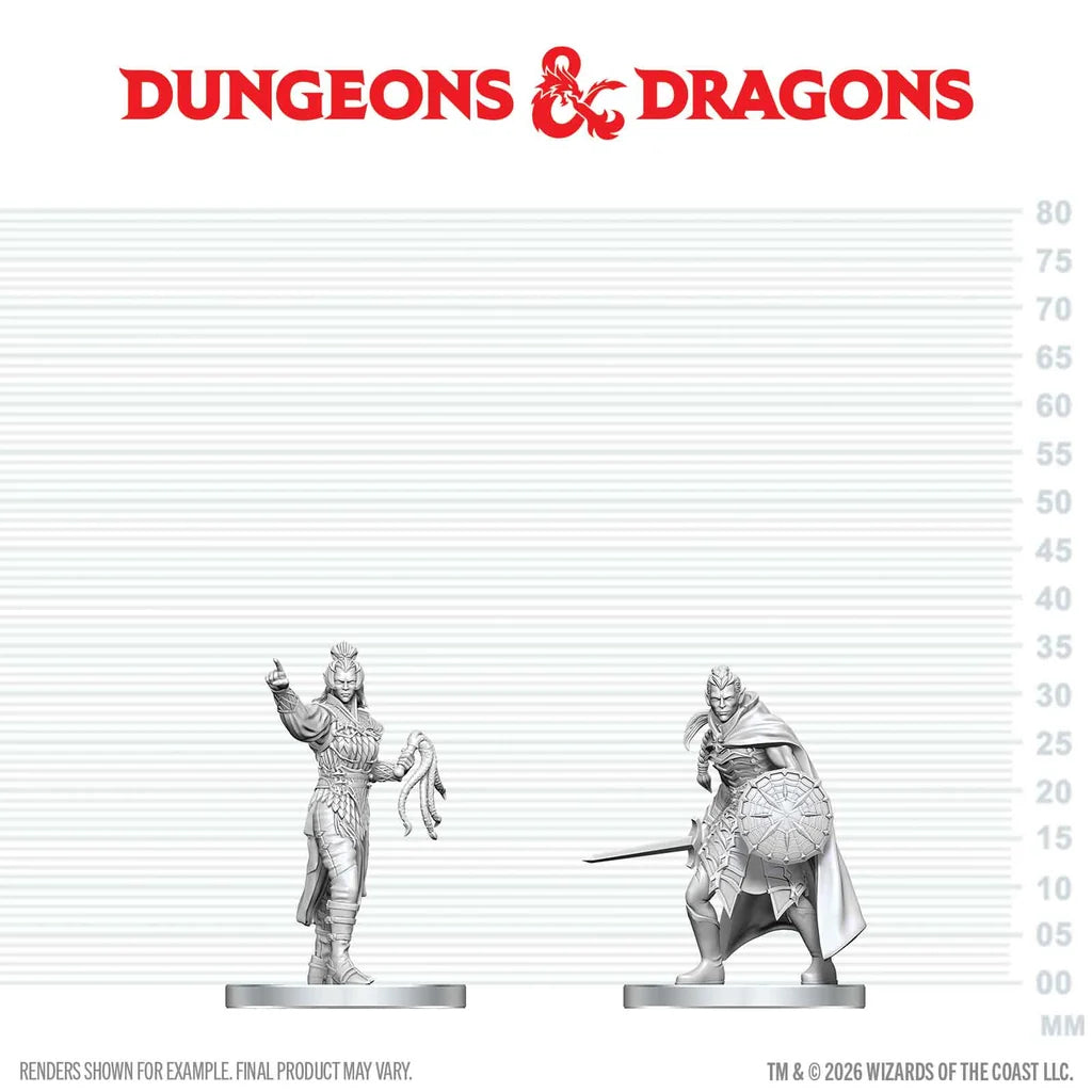 WizKids D&D: Mini Drow Elite Warrior & Drow Priestess of Lolth