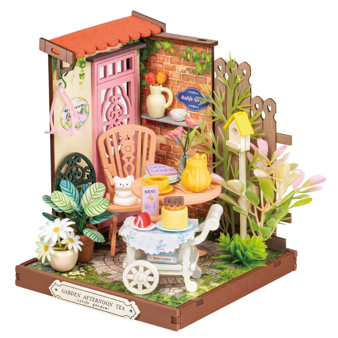 DS038 Patio de Té Elegante Rolife DIY MINI Casa Manualidades en Miniatura