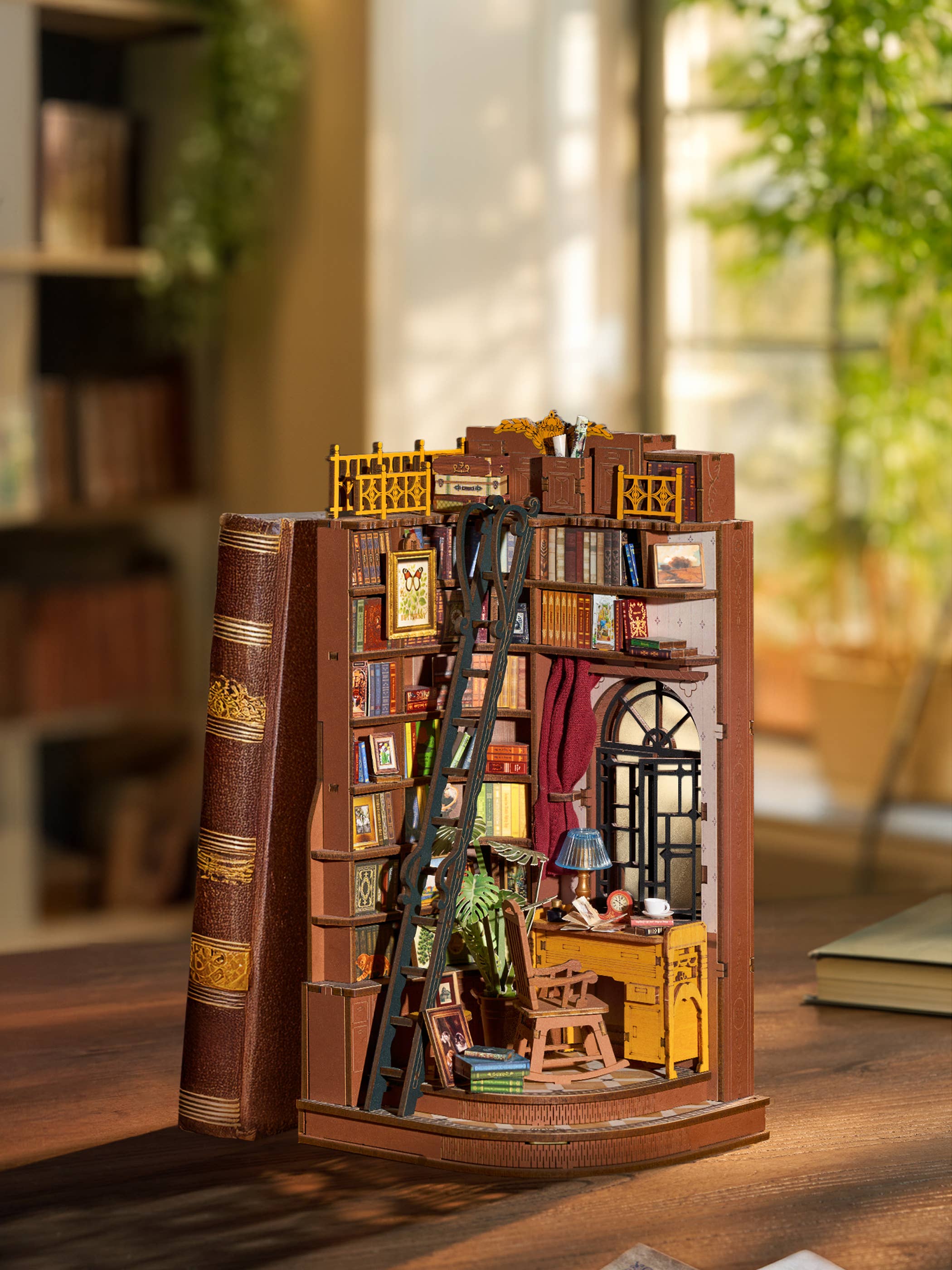 TGE02 Rolife Silent Corner Study DIY Book Nook Shelf Insert