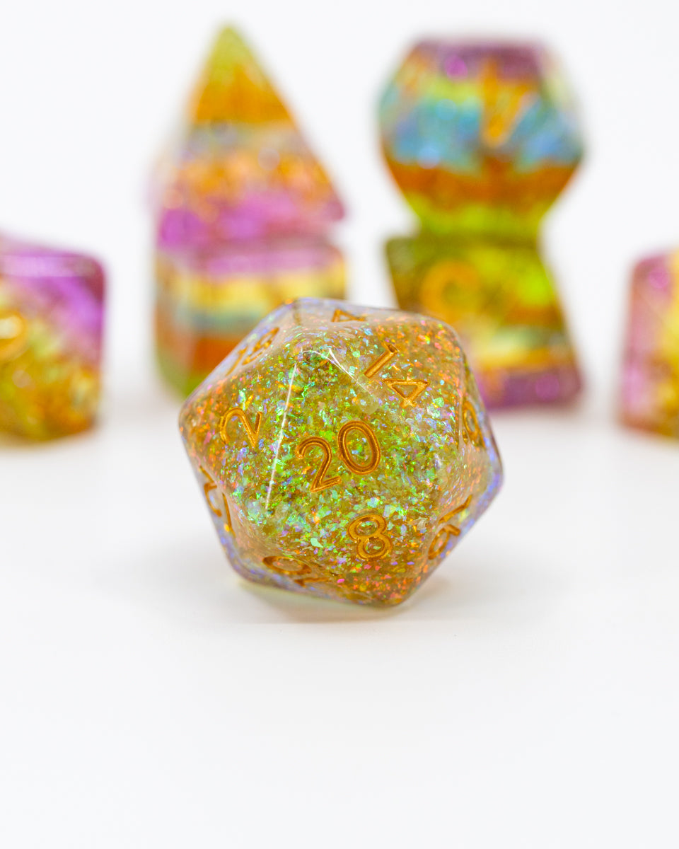 Fizzy Lifting Drink | 7 Piece Acrylic Dice Set - Emberglow Gaming