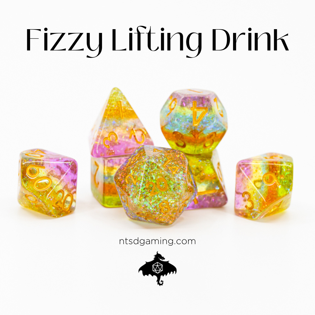 Fizzy Lifting Drink | 7 Piece Acrylic Dice Set - Emberglow Gaming