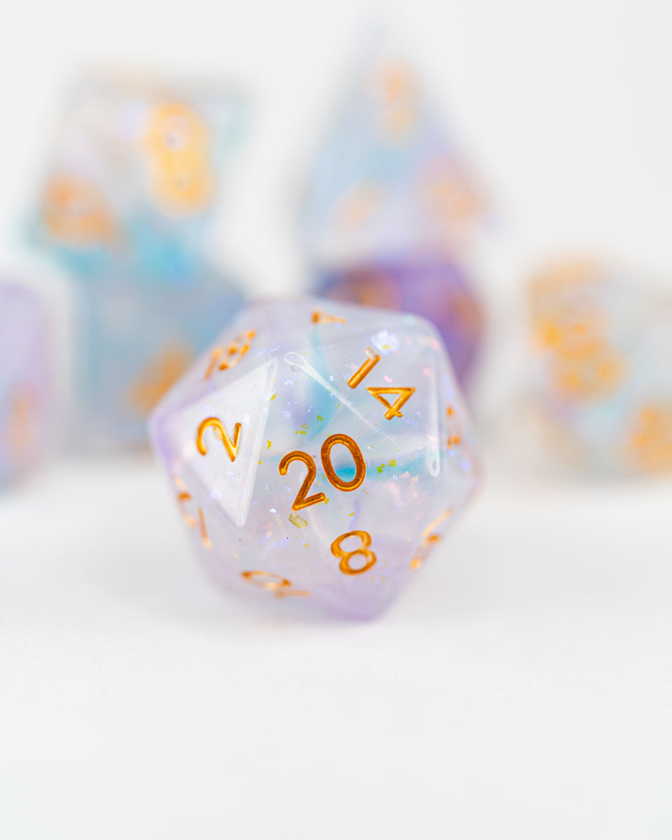 Wind Whisper | 7 Piece Acrylic Dice Set - Emberglow Gaming