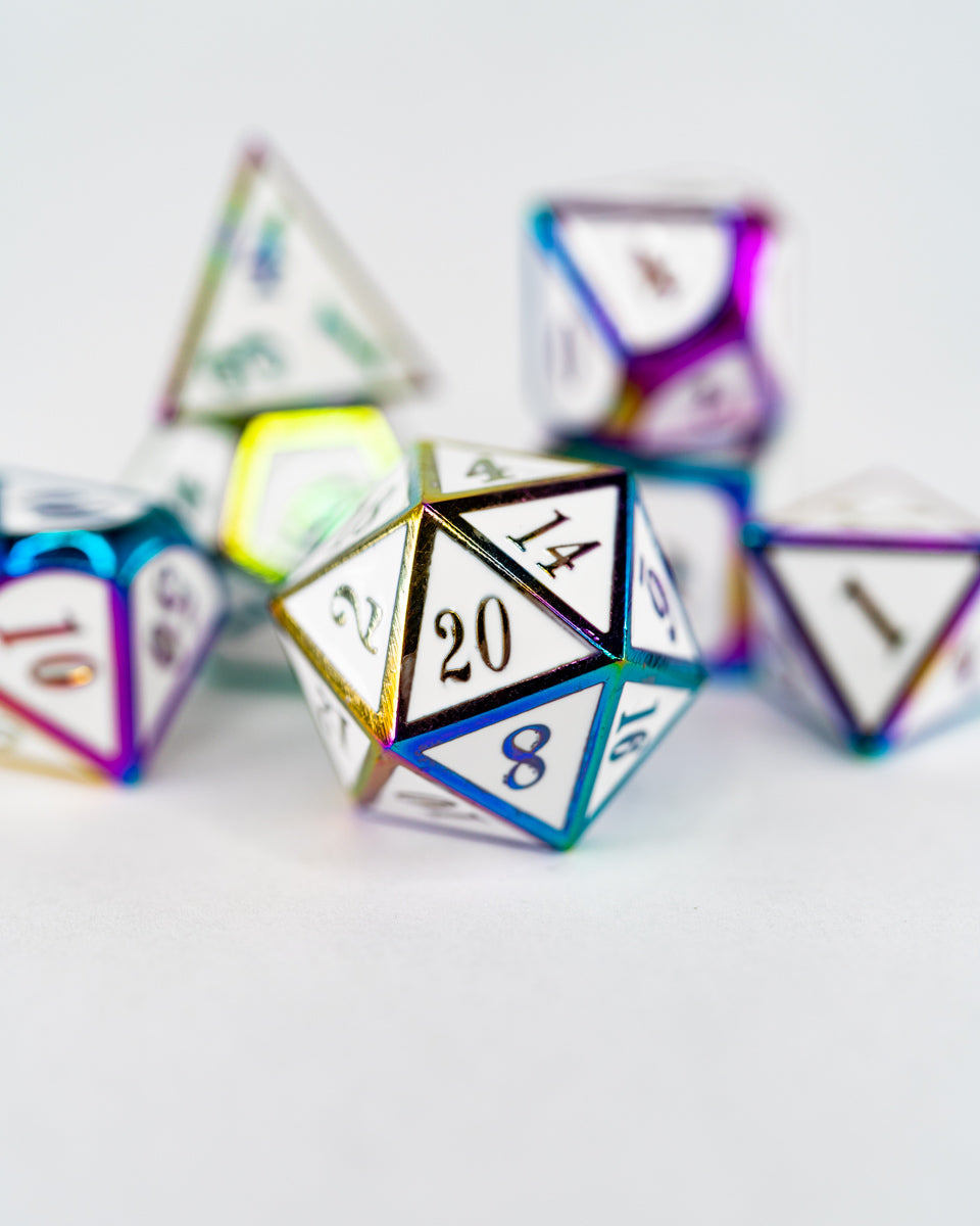 Zirah | 7 Piece Metal Dice Set - Emberglow Gaming