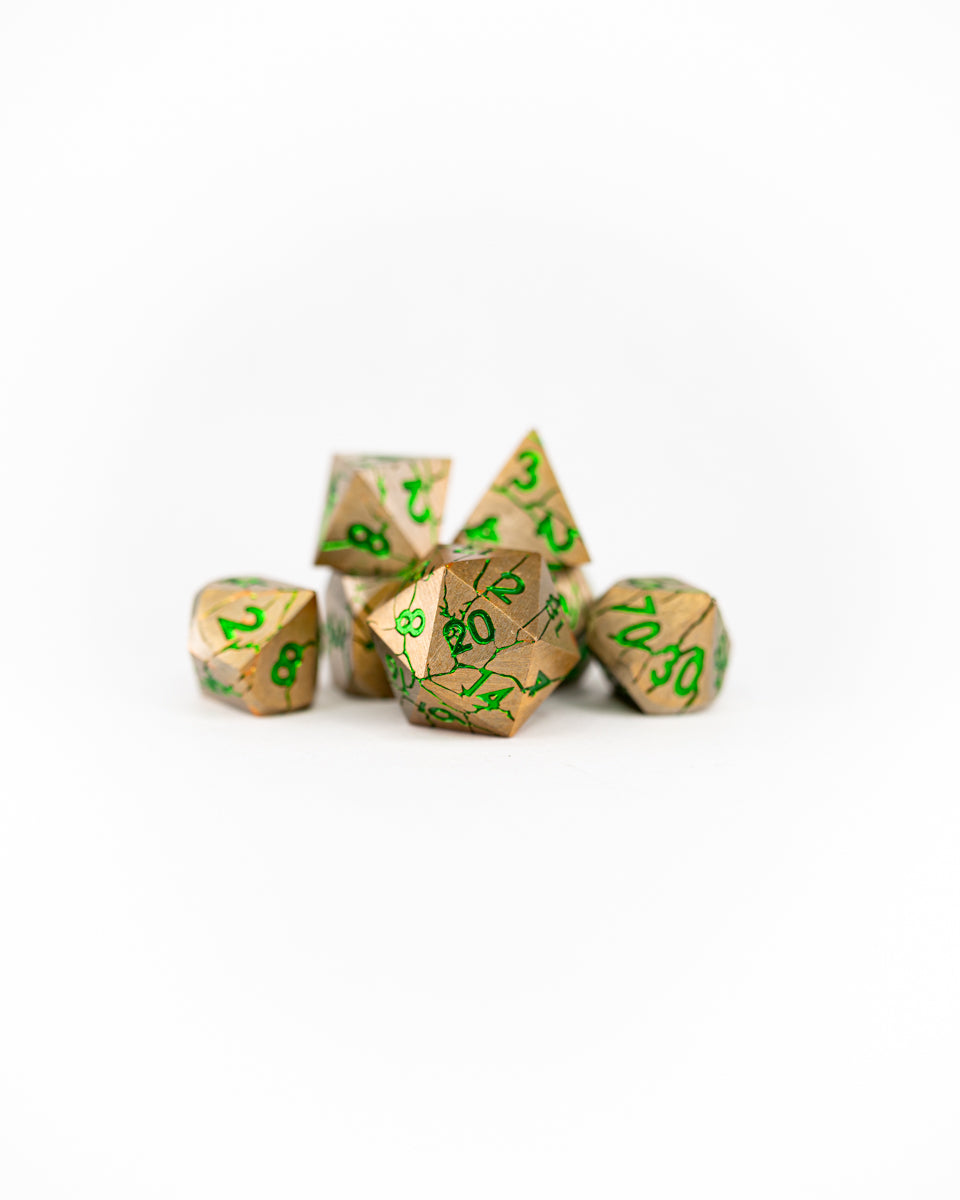 Chronoton Particles | 7 Piece Metal Dice Set - Emberglow Gaming