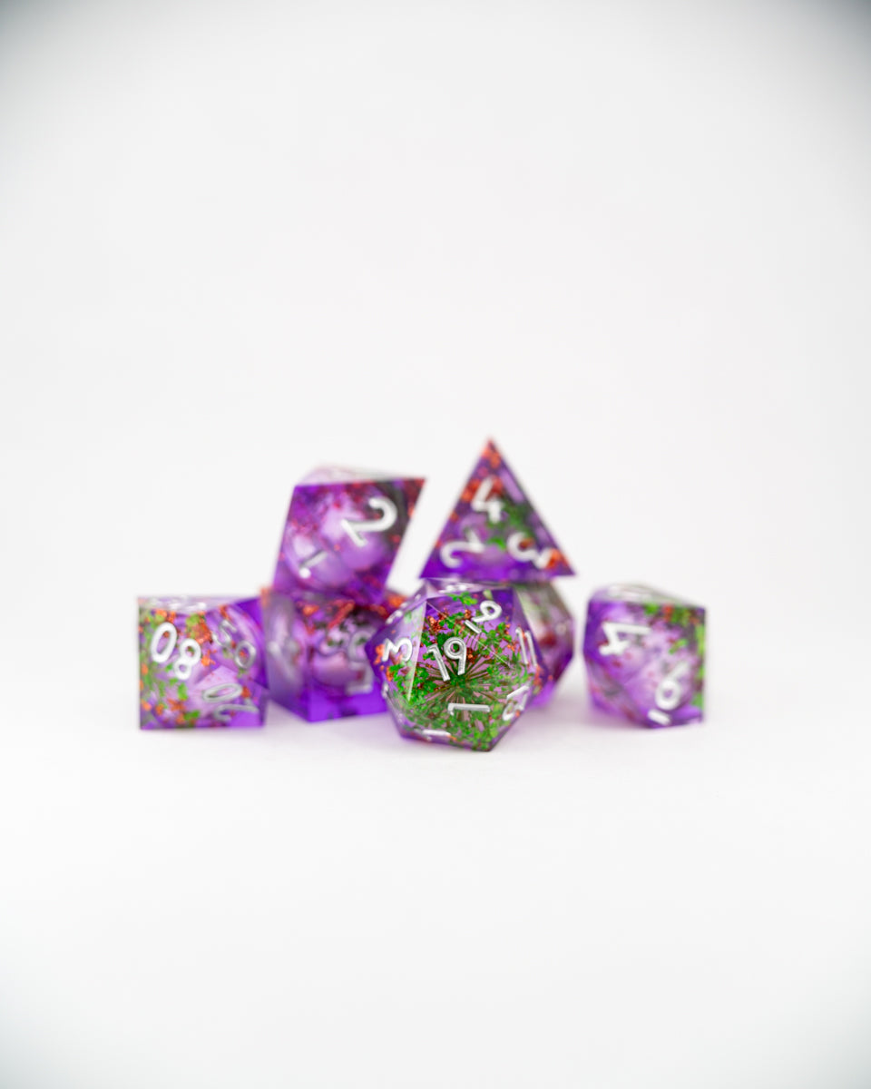 Allumstone | 7 Piece Liquid Core Dice Set - Emberglow Gaming