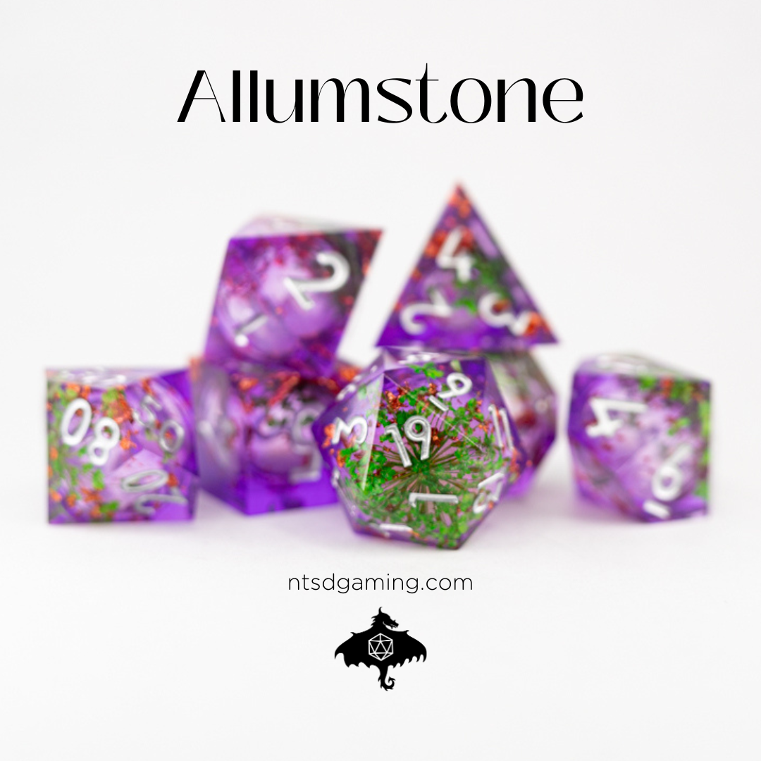 Allumstone | 7 Piece Liquid Core Dice Set - Emberglow Gaming
