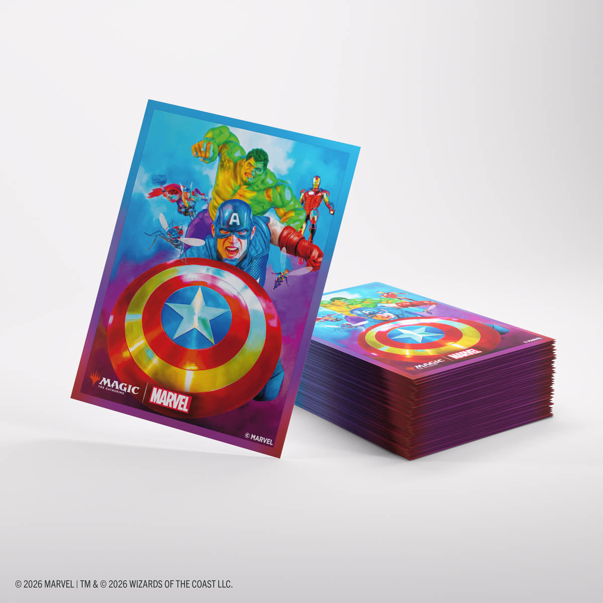 Gamegenic: Magic The Gathering: Msh Marvel Super Heroes: Premium Art Sleeves: Captain America Team Leader image 4