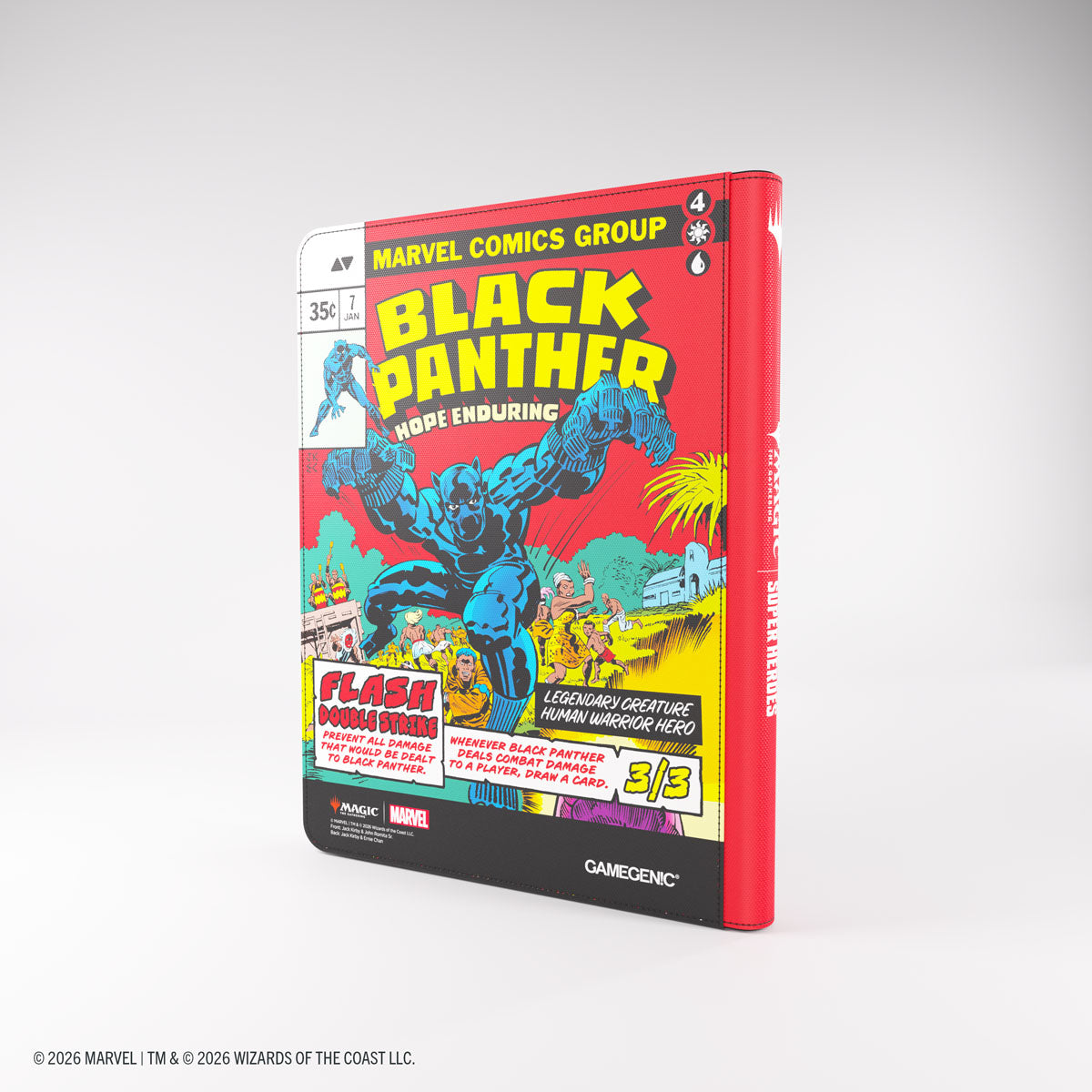 Gamegenic: Magic The Gathering: Msh Marvel Super Heroes: 18-Pocket Zip-Up Album: Captain America And Black Panther image 1