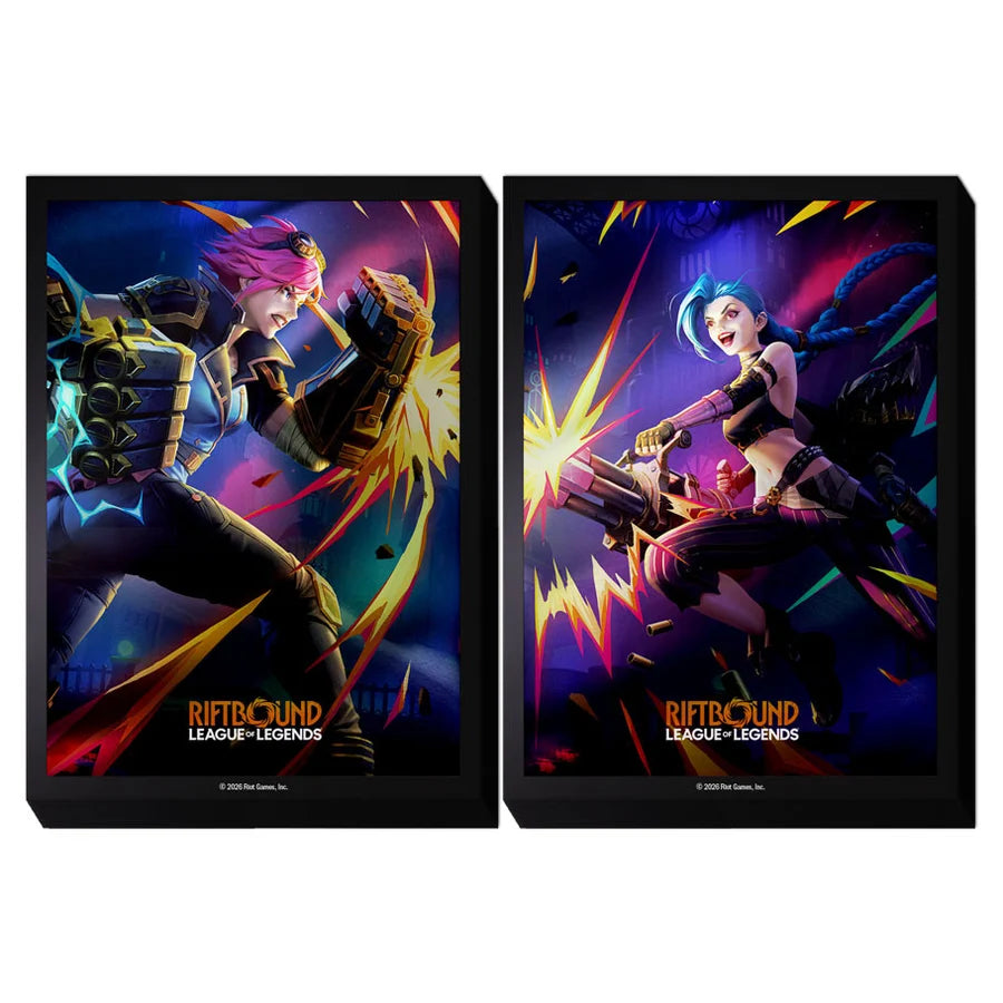Riftbound Vendetta Art Sleeves: Jinx vs Vi