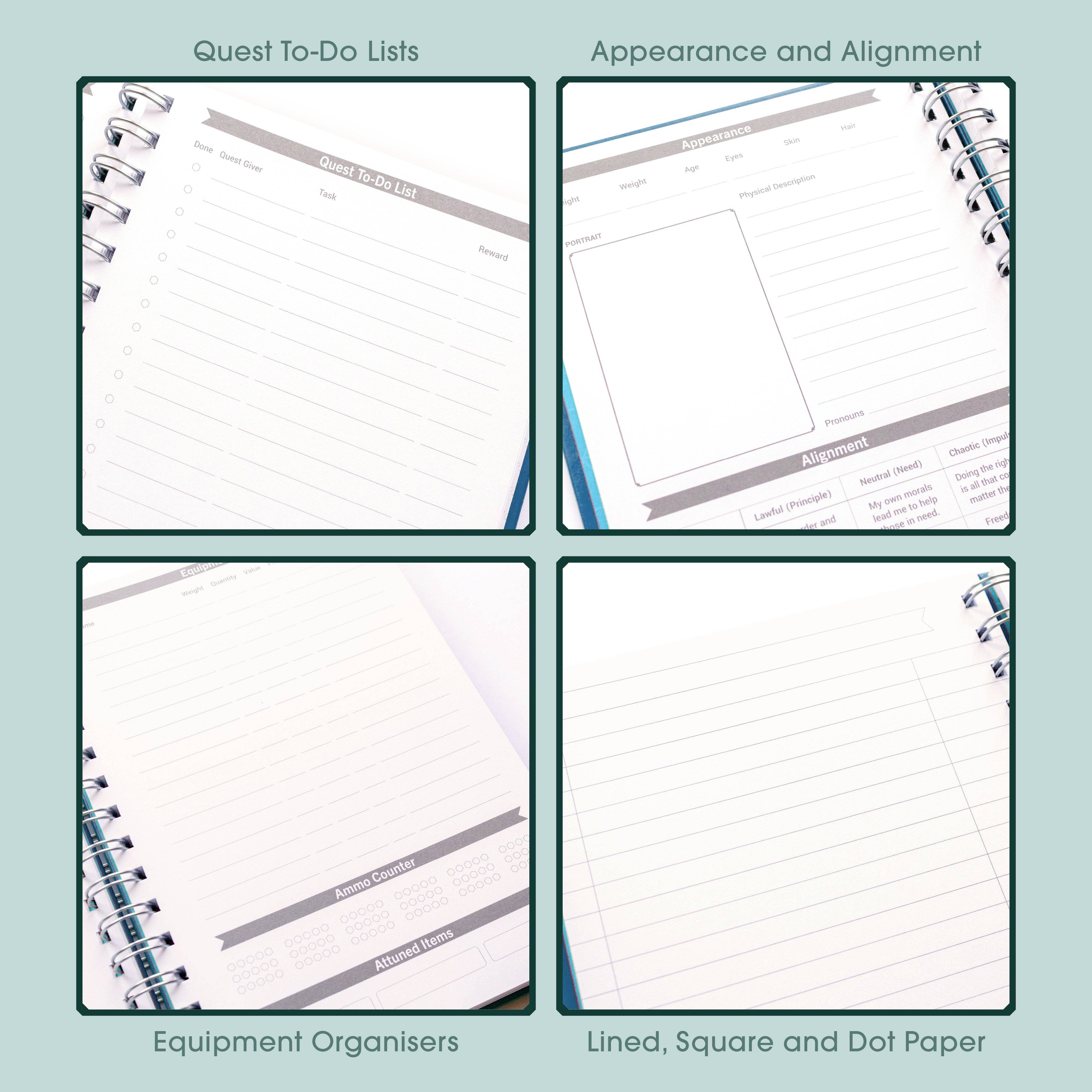 D&D Character Quest Notebook - Heroic Blue