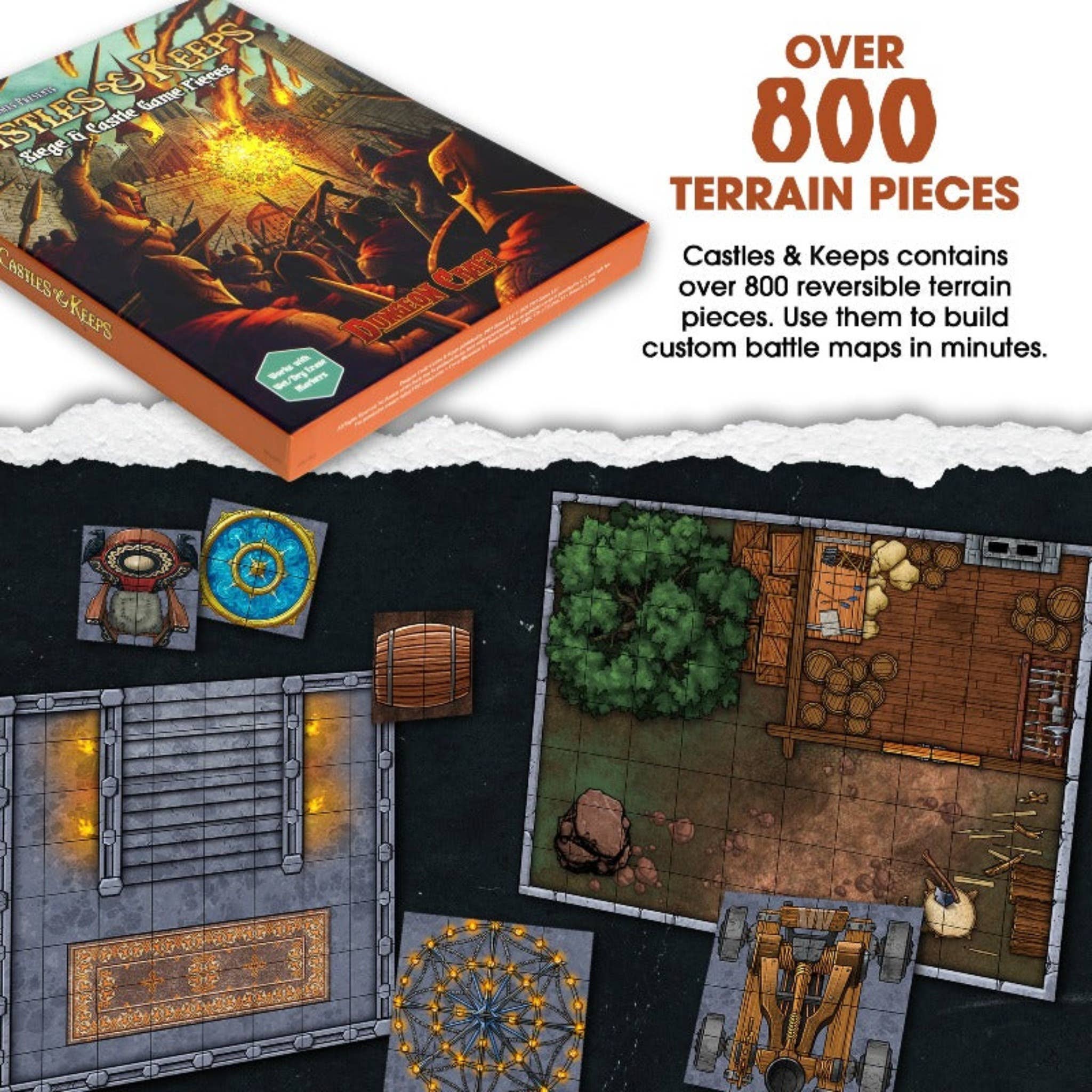 Dungeon Craft - Castles & Keeps Book 2D Terrain for DnD RPG