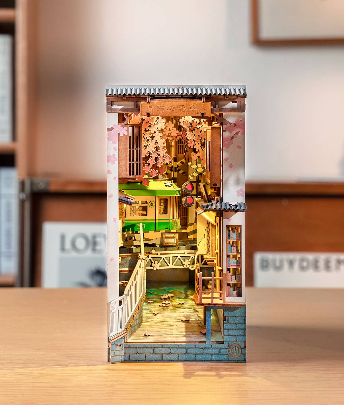 Robotime DIY House Sakura Densya Book Nook TGB01 Puzzles