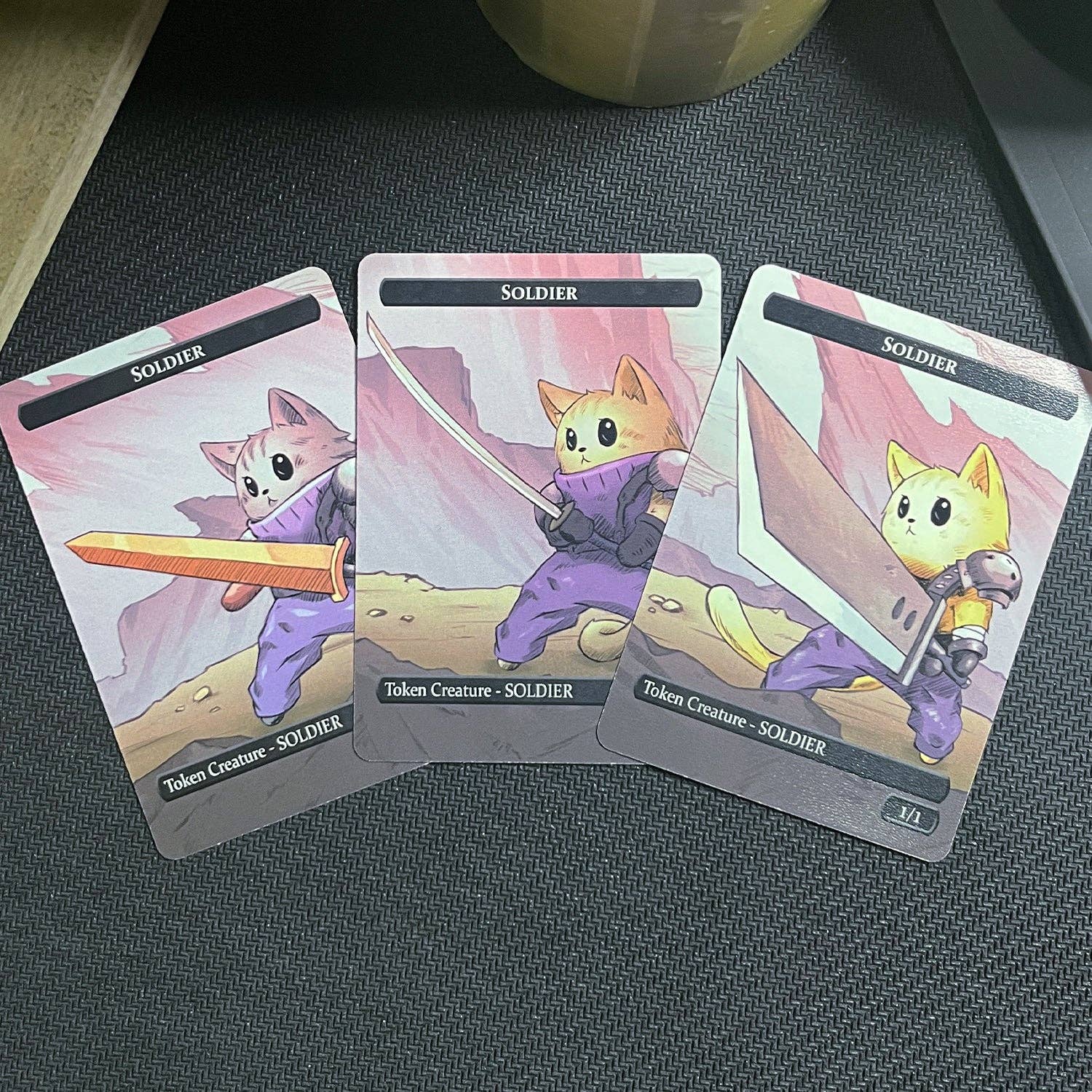 Caverns & Calicos Mana Cats SOLDIER & Treasure Token Set