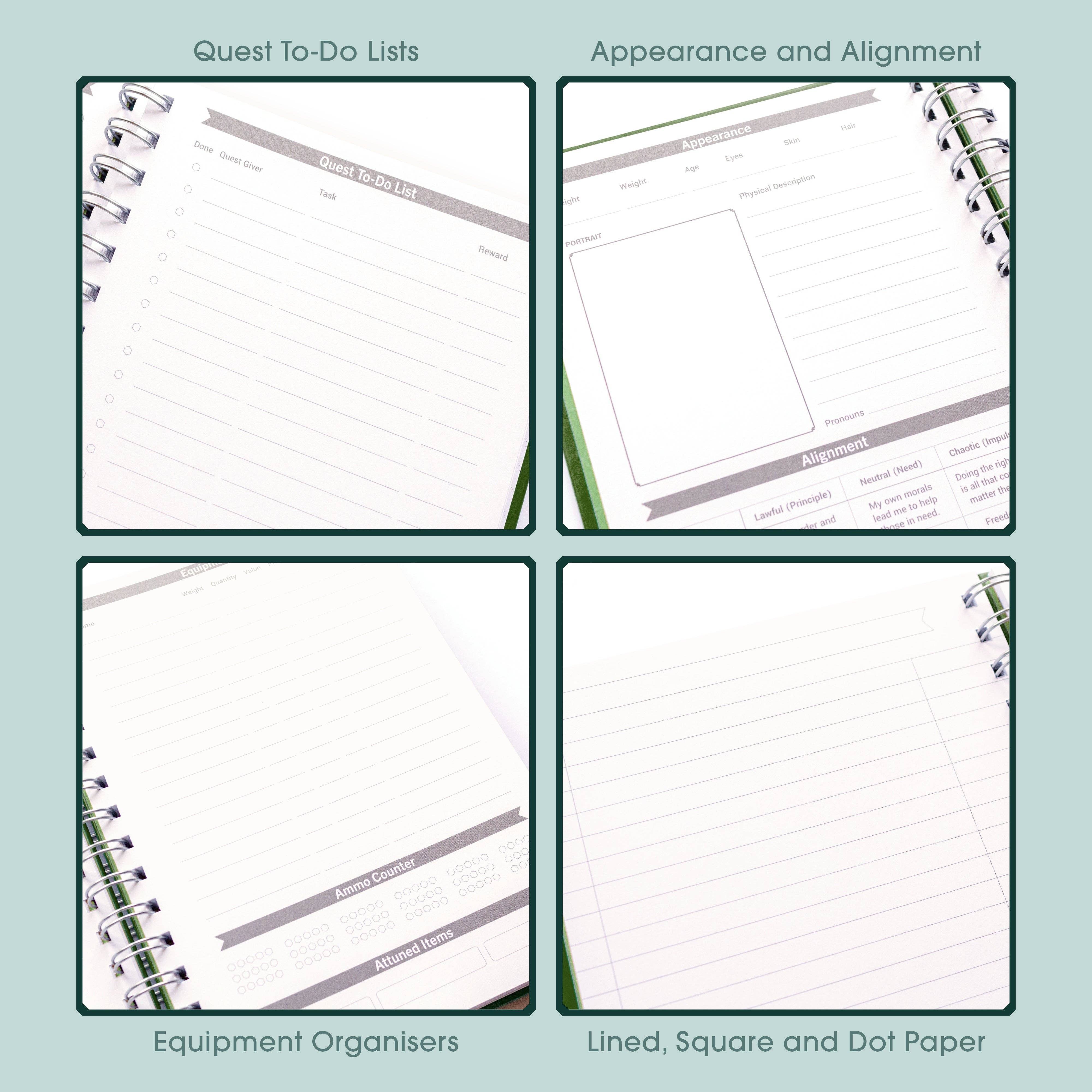 D&D Character Quest Notebook - Wild Green