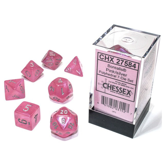 Dice: Chessex Borealis Pink/silver