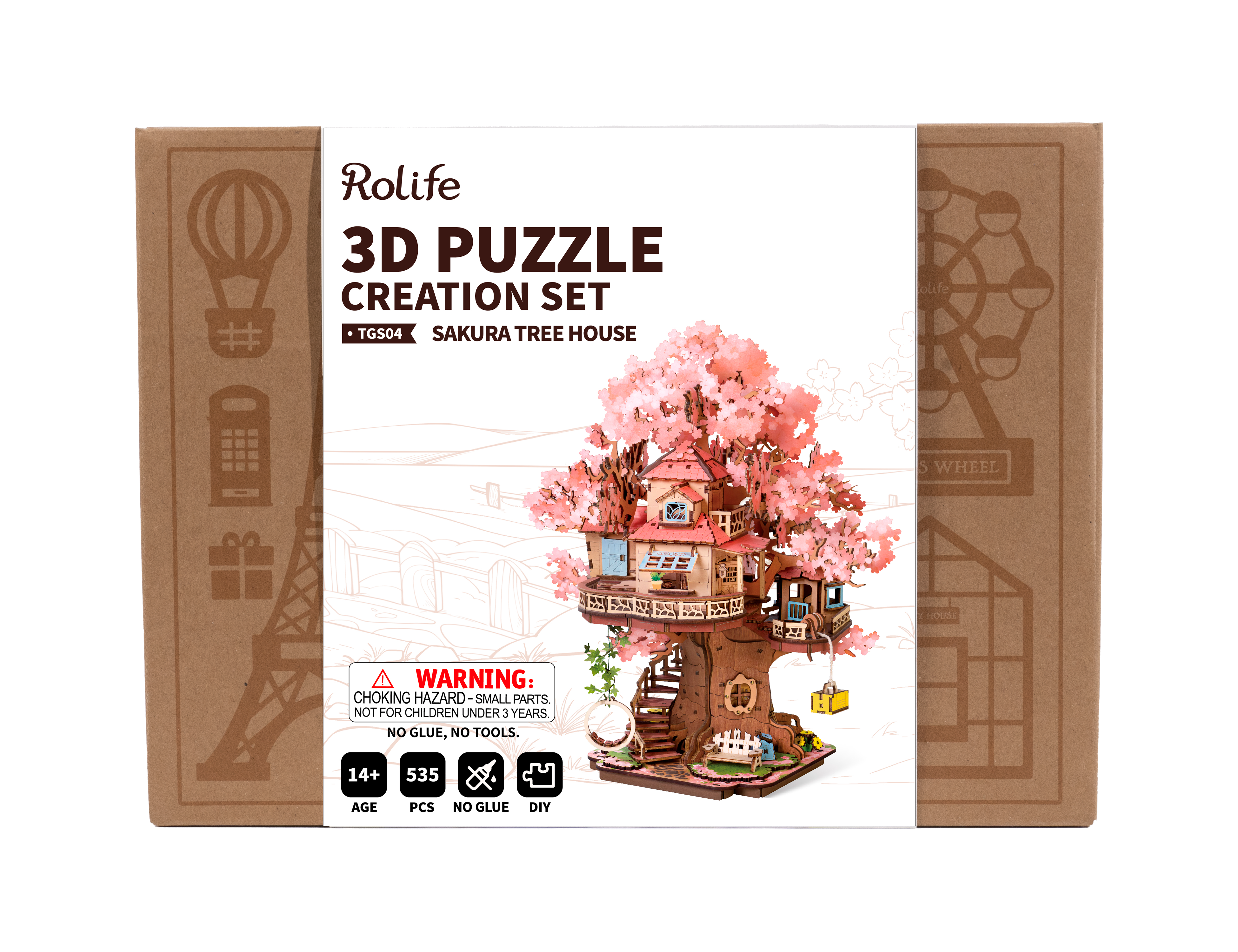 TGS04 Sakura Tree House Rolife Wooden Puzzle DIY Craft Kit