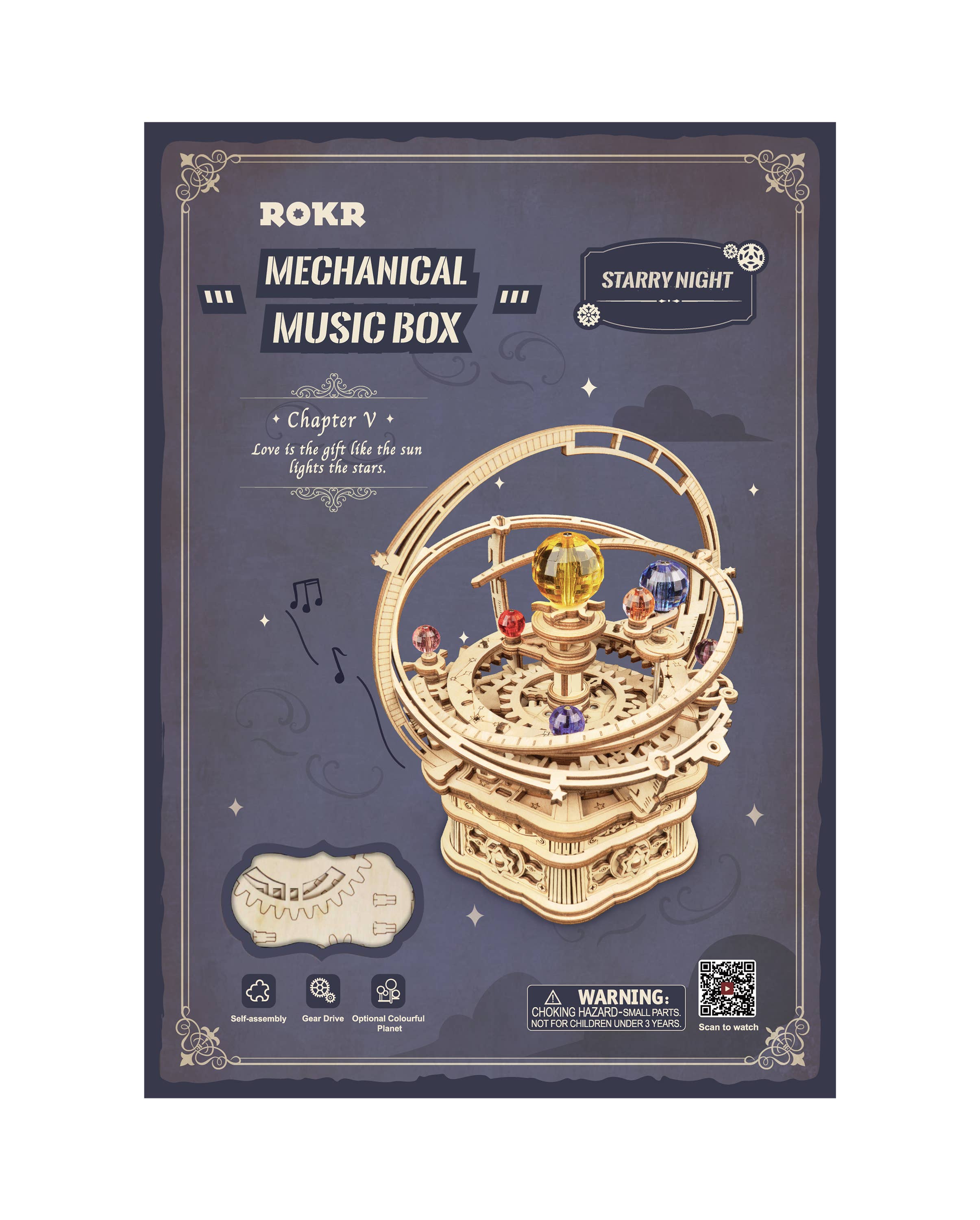 AMK51 ROKR Starry Night Orrery Mechanical Music Box