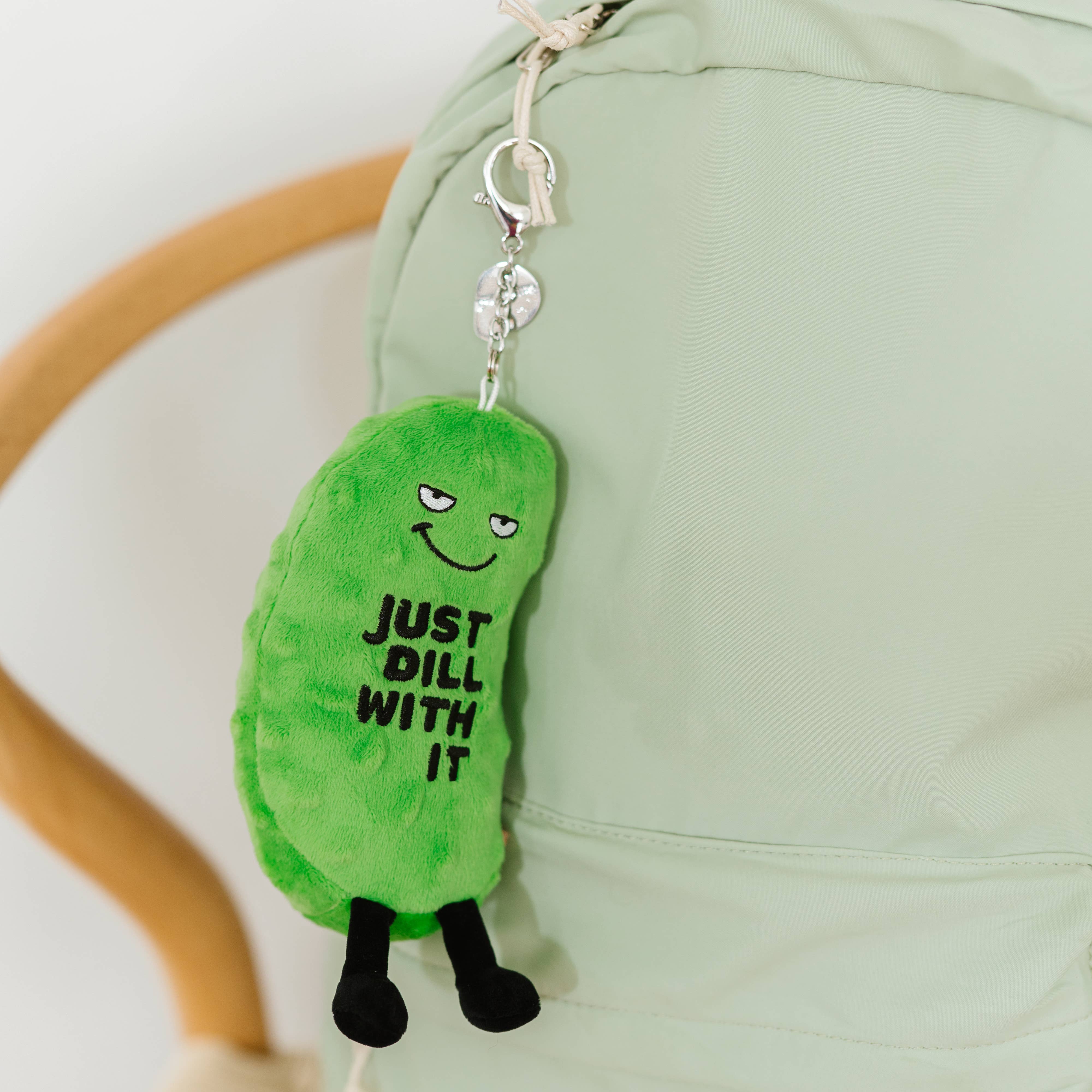 Dill Pickle Bag Charm Plush Soft Cuddly Toy Funny Cute Gift