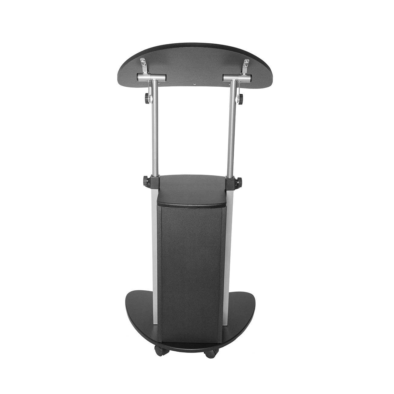 Sit-to-Stand Rolling Adjustable Laptop Cart With Storage