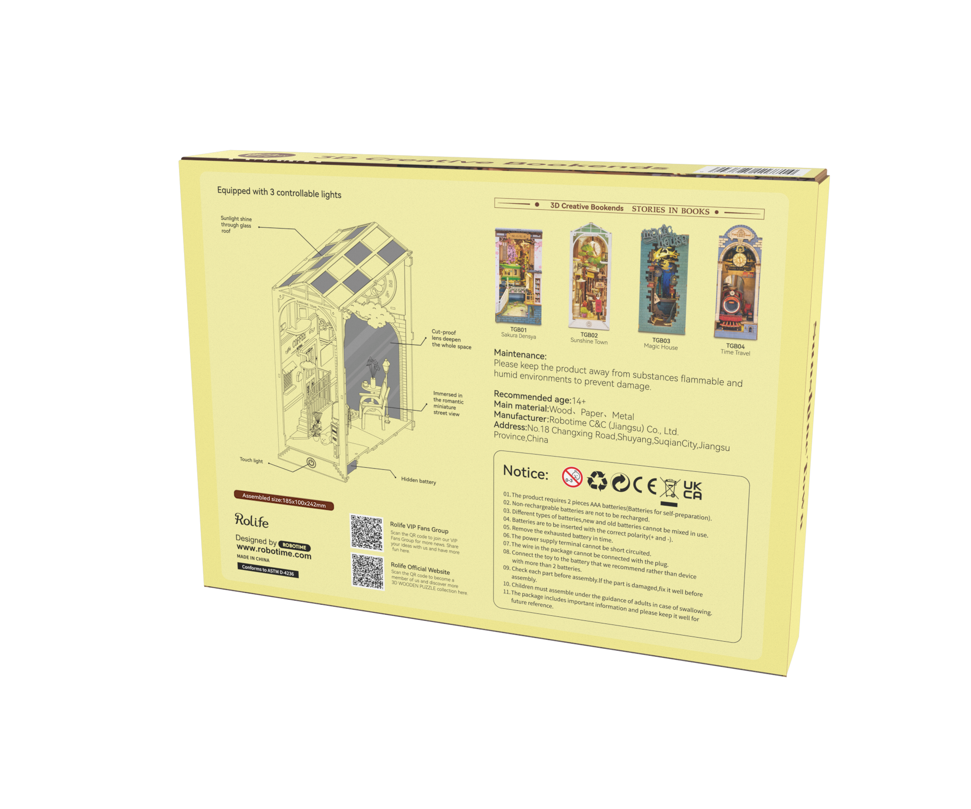 Robotime DIY House Sunshine Town Book Nook TGB02
