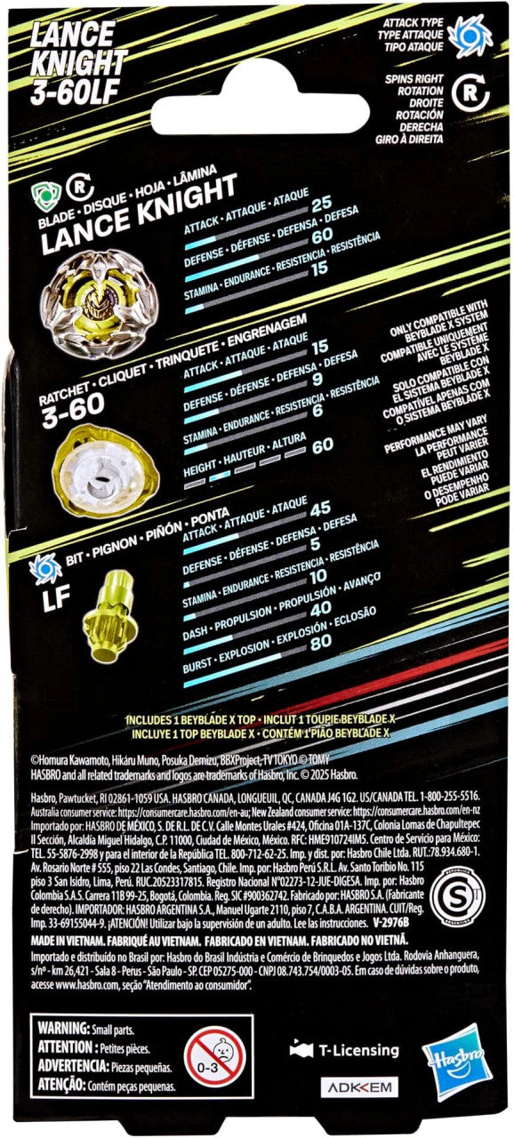Beyblade X Lance Knight 3-60LF Booster Pack
