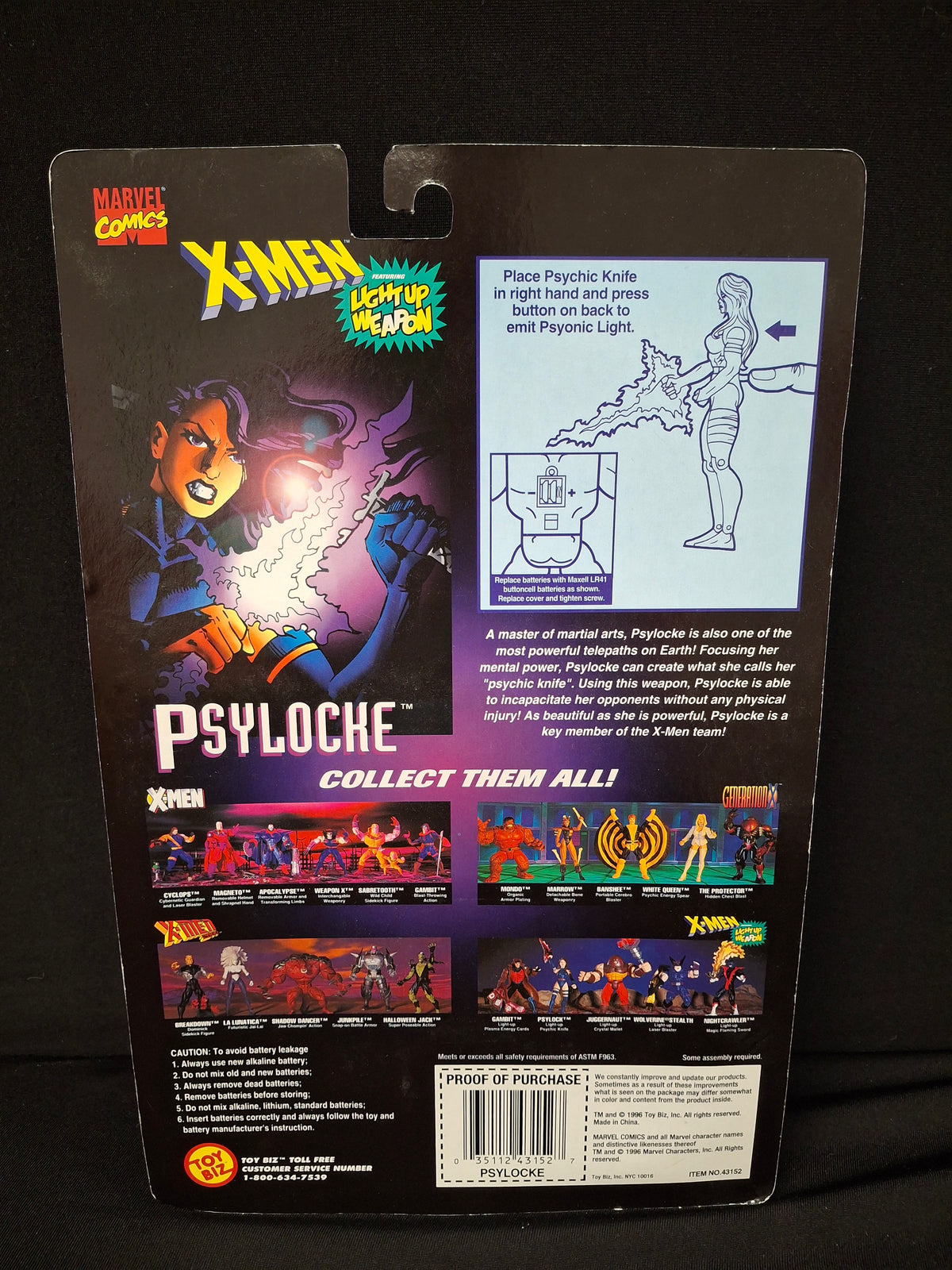 Marvel Comics Classic X-Men - Psylocke w/ Light-up Psychic Knife
