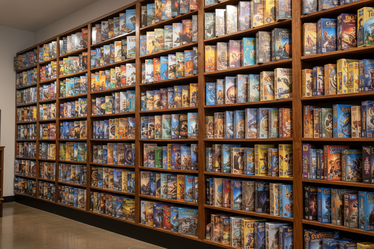 wall of board games