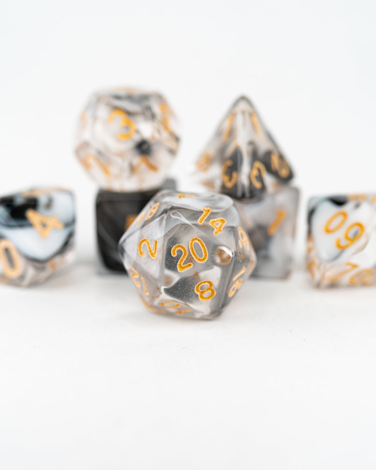 Shadowdeep | 7 Piece Acrylic Dice Set - Emberglow Gaming