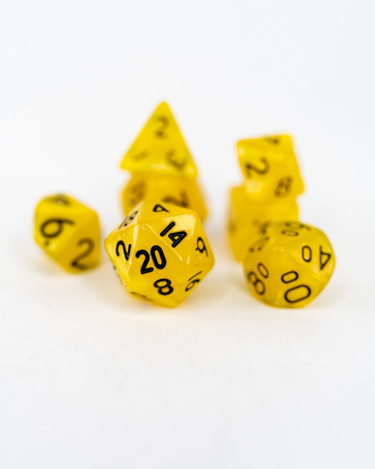 Dandelion | 7 Piece Mini Acrylic Polyhedral Dice Set - Emberglow Gaming