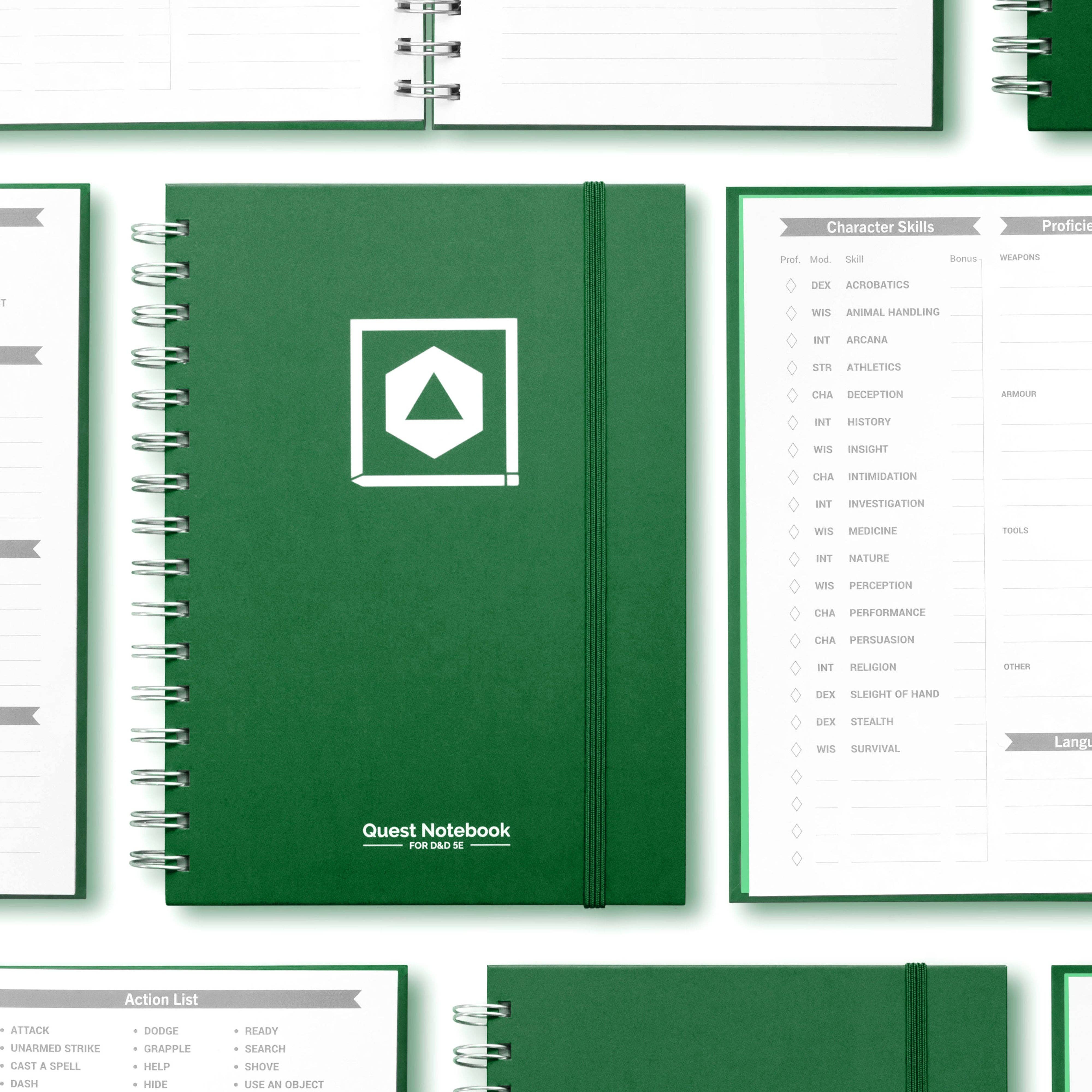 D&D Character Quest Notebook - Wild Green