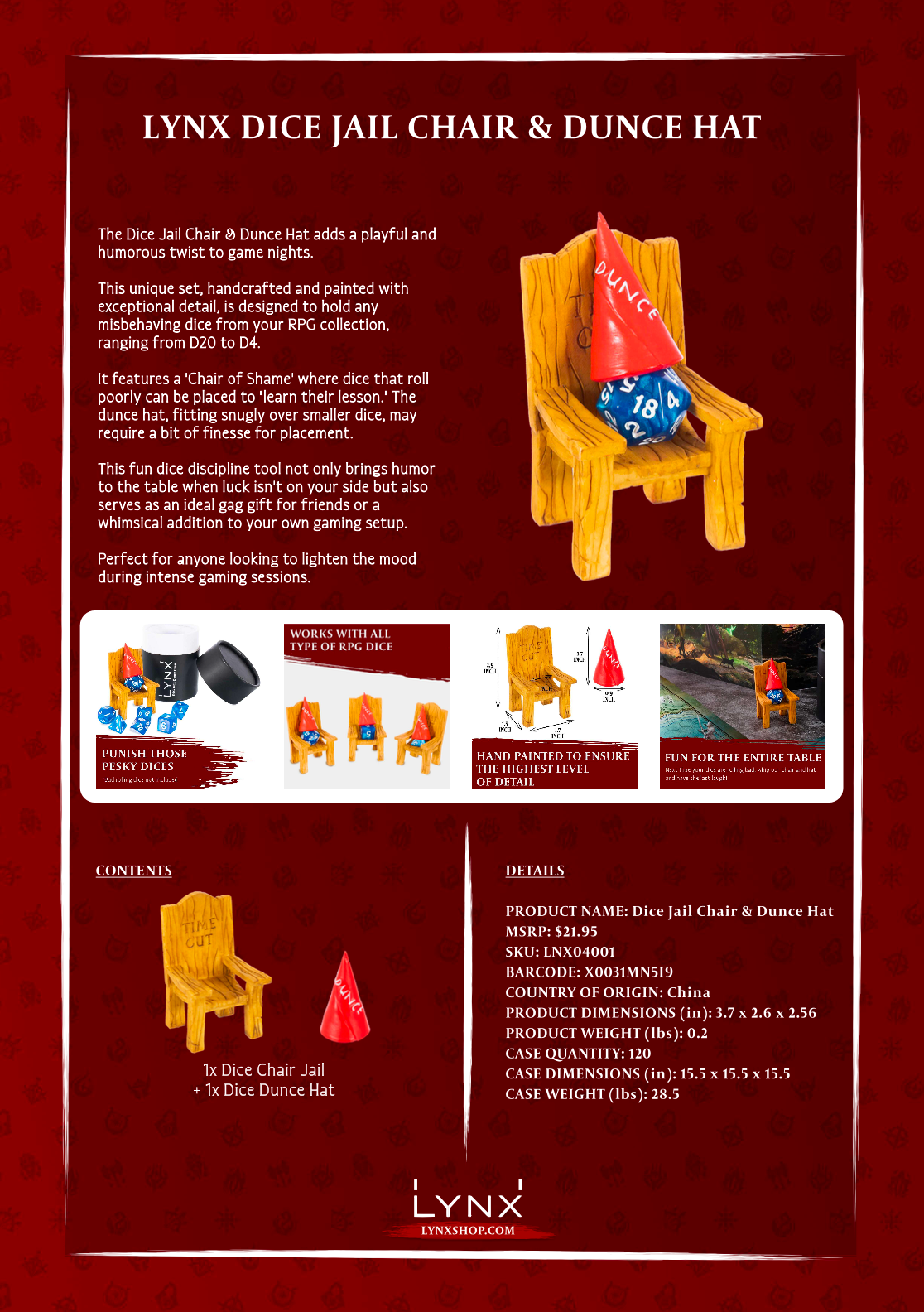 Dice Jail Chair & Dunce Hat