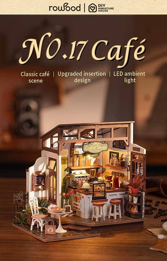 Rolife Slow Life Café DIY Miniature House Craft Dollhouse