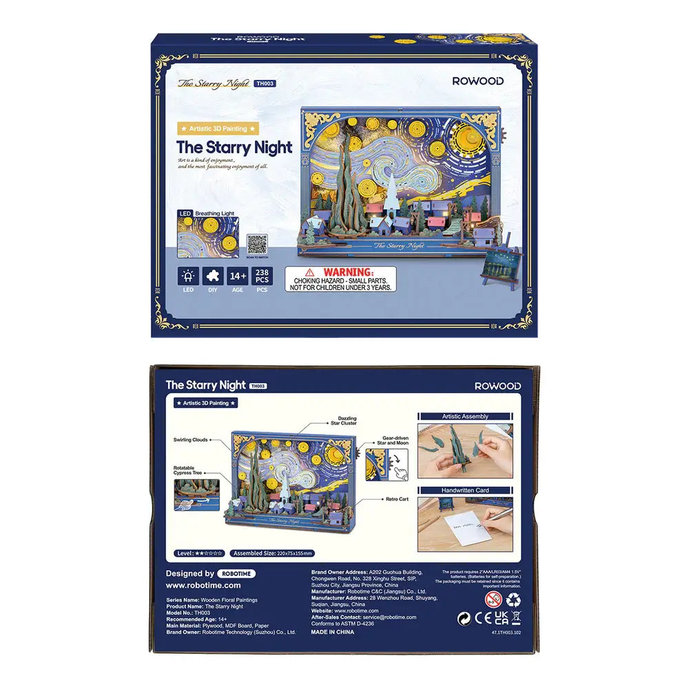 TH003 Rowood The Starry Night Wall Art 3D Wooden Puzzle