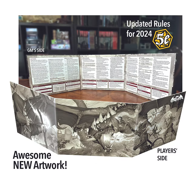 Stat Trackers Gamer Master's Screen-  DM Screen for Version 2024 of 5e